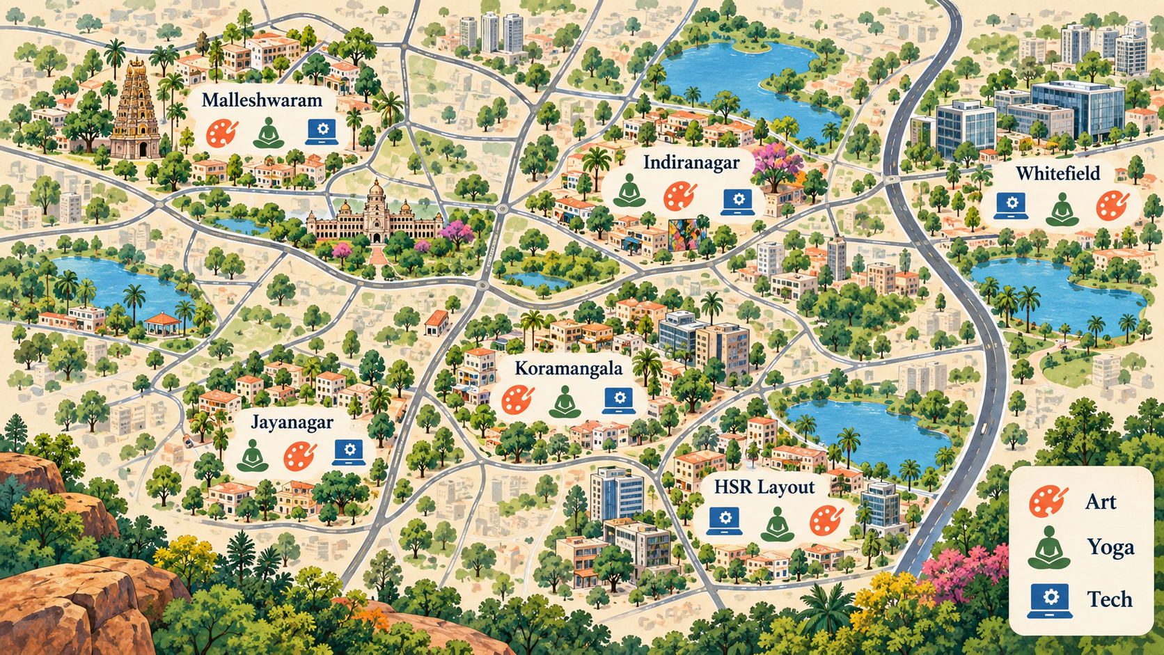 Bengaluru creative wellness map